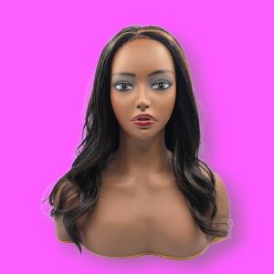 Chelsey Smith Crowns Black & Caramel Bronze Highlights Wavy Lace Front Wig